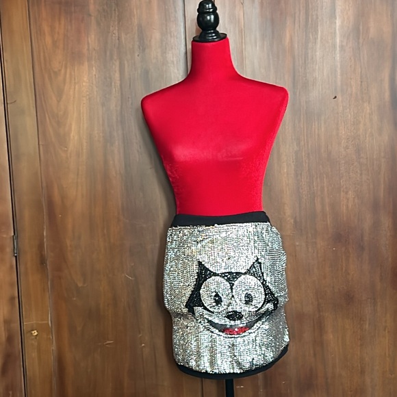 Vintage Felix the Cat Sequined Strapless Top/Skirt M - Picture 6 of 10